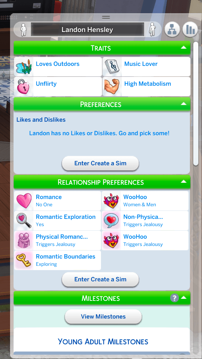 Accordion component from The Sims 4